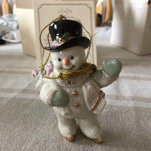 Lenox “Skating Into The Holidays” 2003 Annual Snowman Christmas Ornament